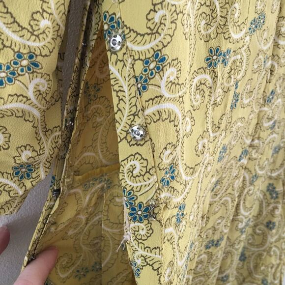 Vintage yellow beaded cottagecore dress by Joan Nortan Irwin - Picture 8 of 12